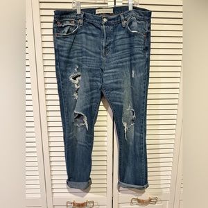 Gap Relaxed Boyfriend Distressed Cropped Denim